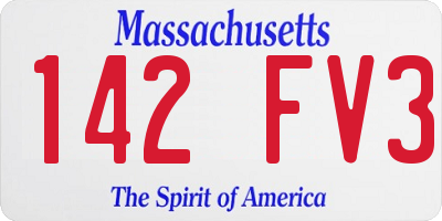 MA license plate 142FV3
