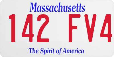 MA license plate 142FV4
