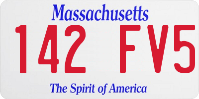 MA license plate 142FV5