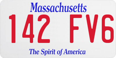 MA license plate 142FV6