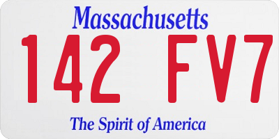 MA license plate 142FV7