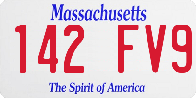 MA license plate 142FV9