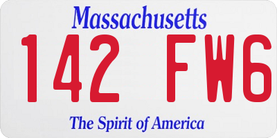 MA license plate 142FW6