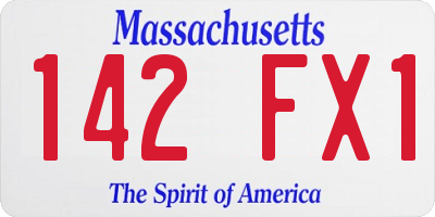 MA license plate 142FX1