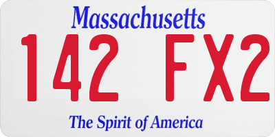 MA license plate 142FX2