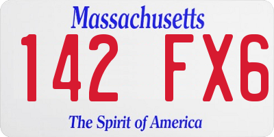 MA license plate 142FX6