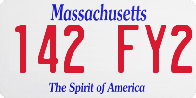 MA license plate 142FY2