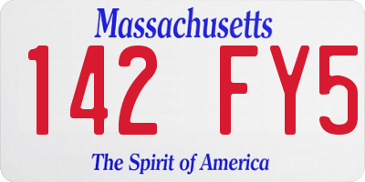 MA license plate 142FY5