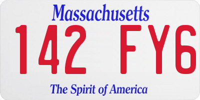 MA license plate 142FY6