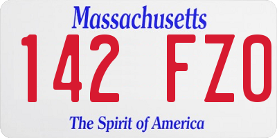 MA license plate 142FZ0