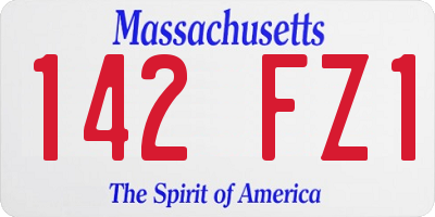 MA license plate 142FZ1