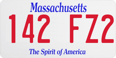 MA license plate 142FZ2