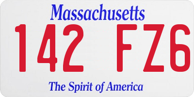 MA license plate 142FZ6