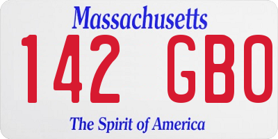 MA license plate 142GB0
