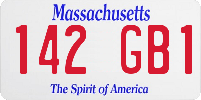 MA license plate 142GB1