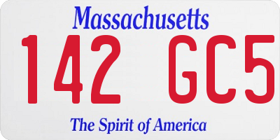 MA license plate 142GC5