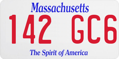 MA license plate 142GC6