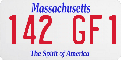 MA license plate 142GF1