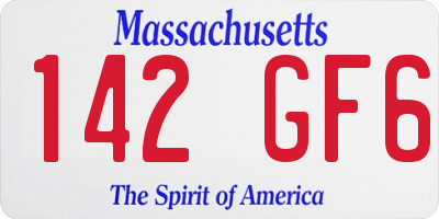 MA license plate 142GF6