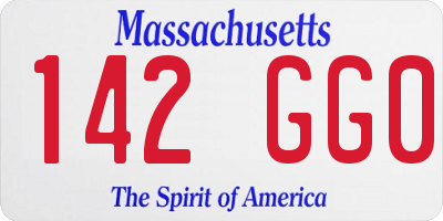 MA license plate 142GG0