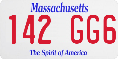 MA license plate 142GG6