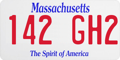 MA license plate 142GH2