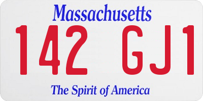 MA license plate 142GJ1