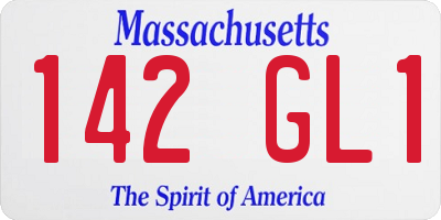 MA license plate 142GL1