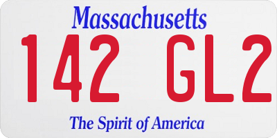 MA license plate 142GL2