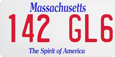 MA license plate 142GL6