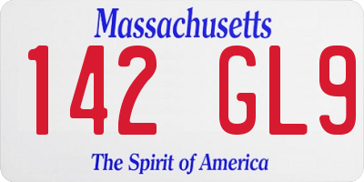 MA license plate 142GL9