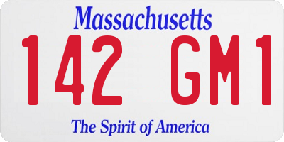MA license plate 142GM1