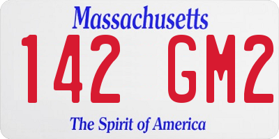 MA license plate 142GM2