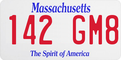 MA license plate 142GM8