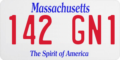 MA license plate 142GN1