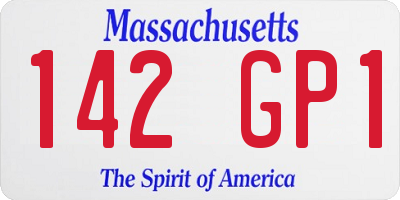 MA license plate 142GP1