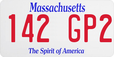 MA license plate 142GP2