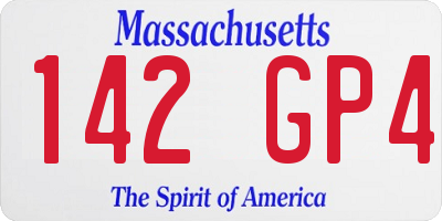 MA license plate 142GP4