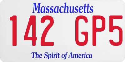 MA license plate 142GP5