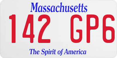 MA license plate 142GP6