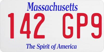 MA license plate 142GP9