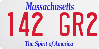 MA license plate 142GR2