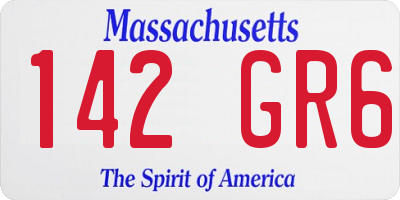 MA license plate 142GR6