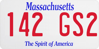 MA license plate 142GS2