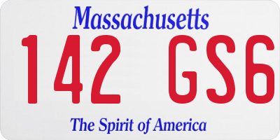 MA license plate 142GS6