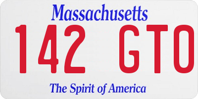 MA license plate 142GT0