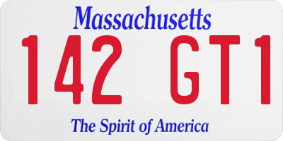 MA license plate 142GT1