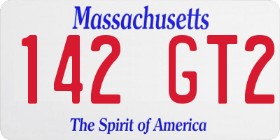MA license plate 142GT2
