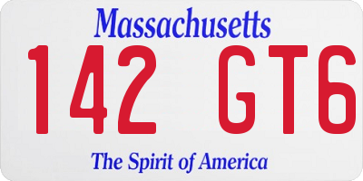 MA license plate 142GT6
