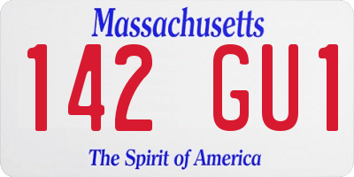 MA license plate 142GU1